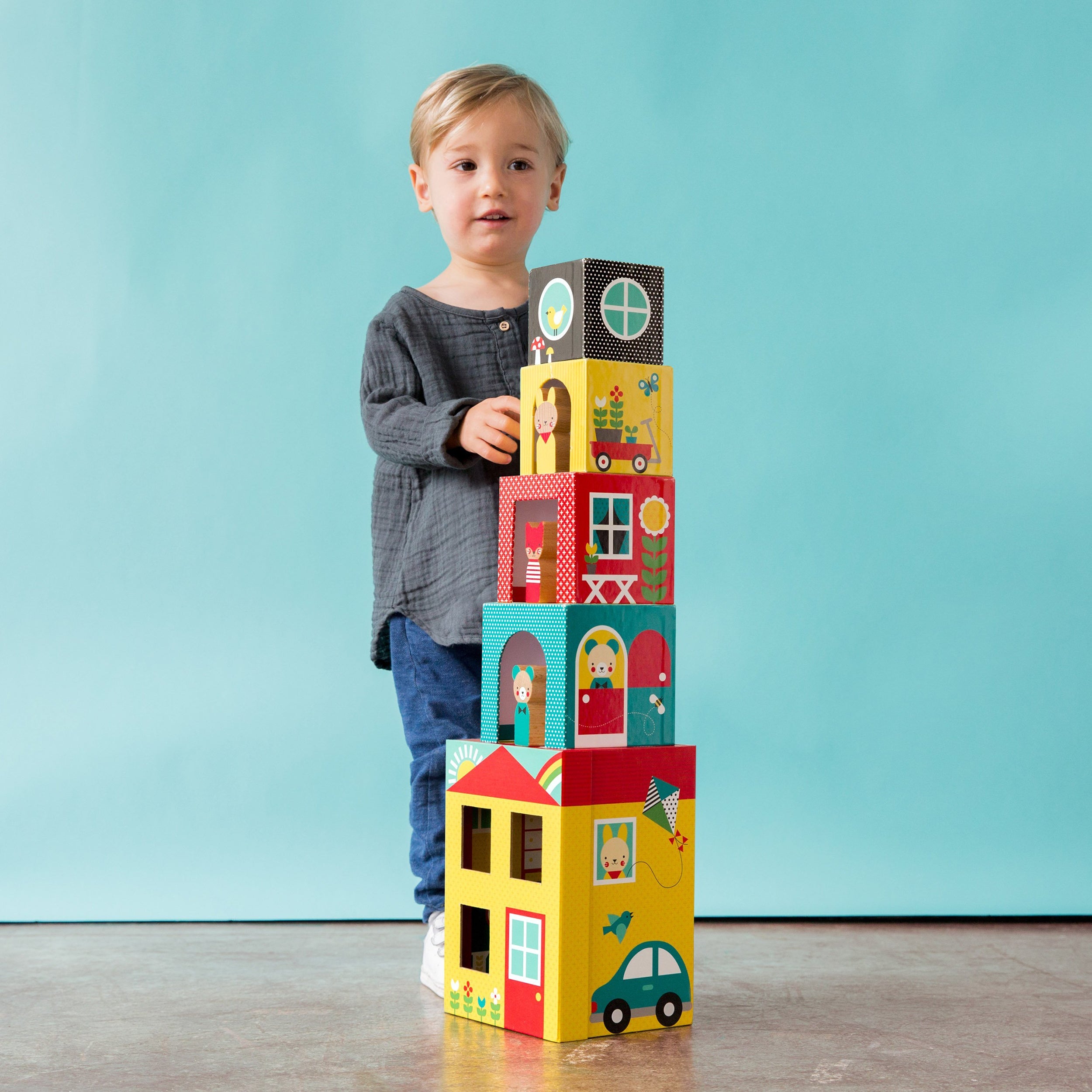 Peek-a-Boo House Stacking Blocks Play Set