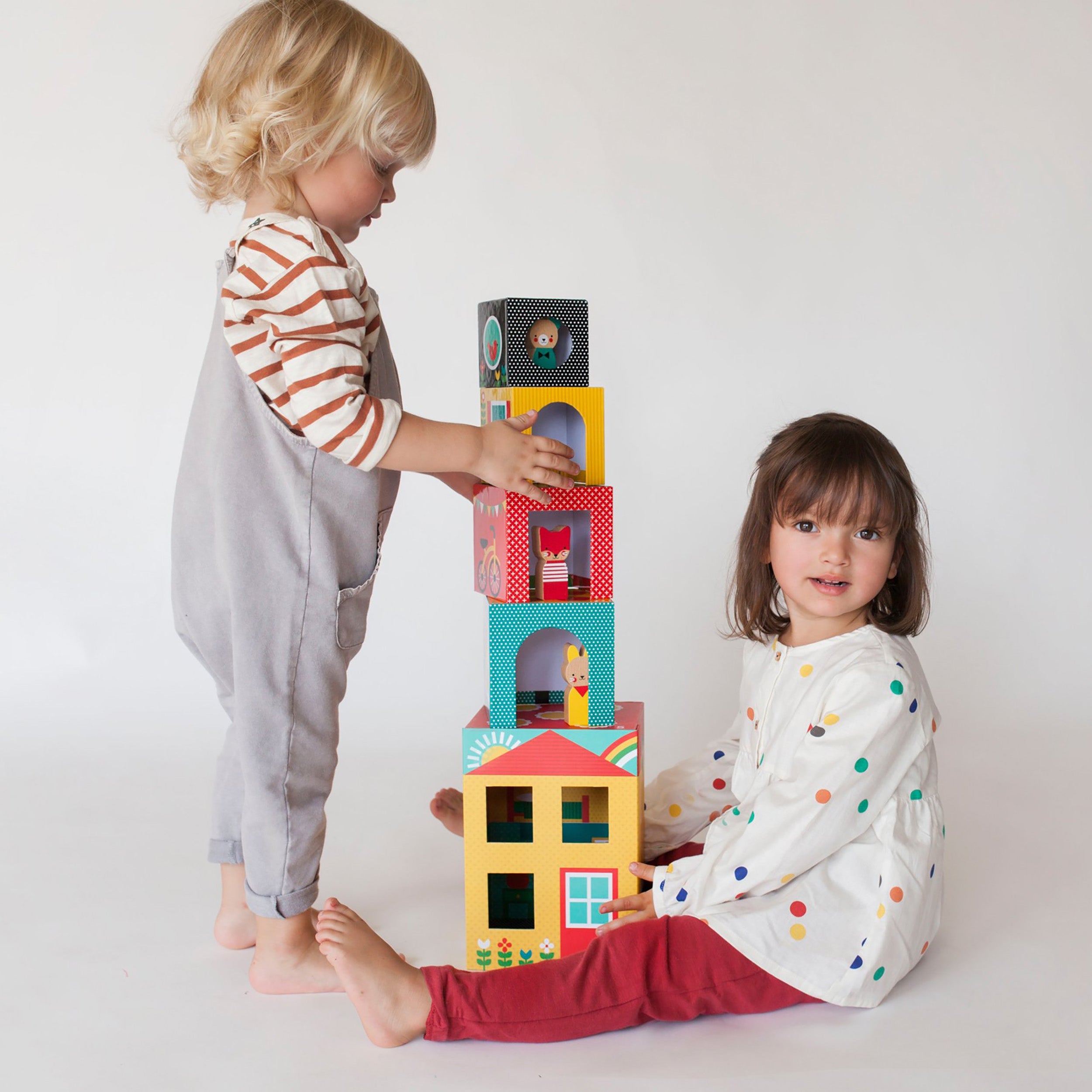 Peek-a-Boo House Stacking Blocks Play Set