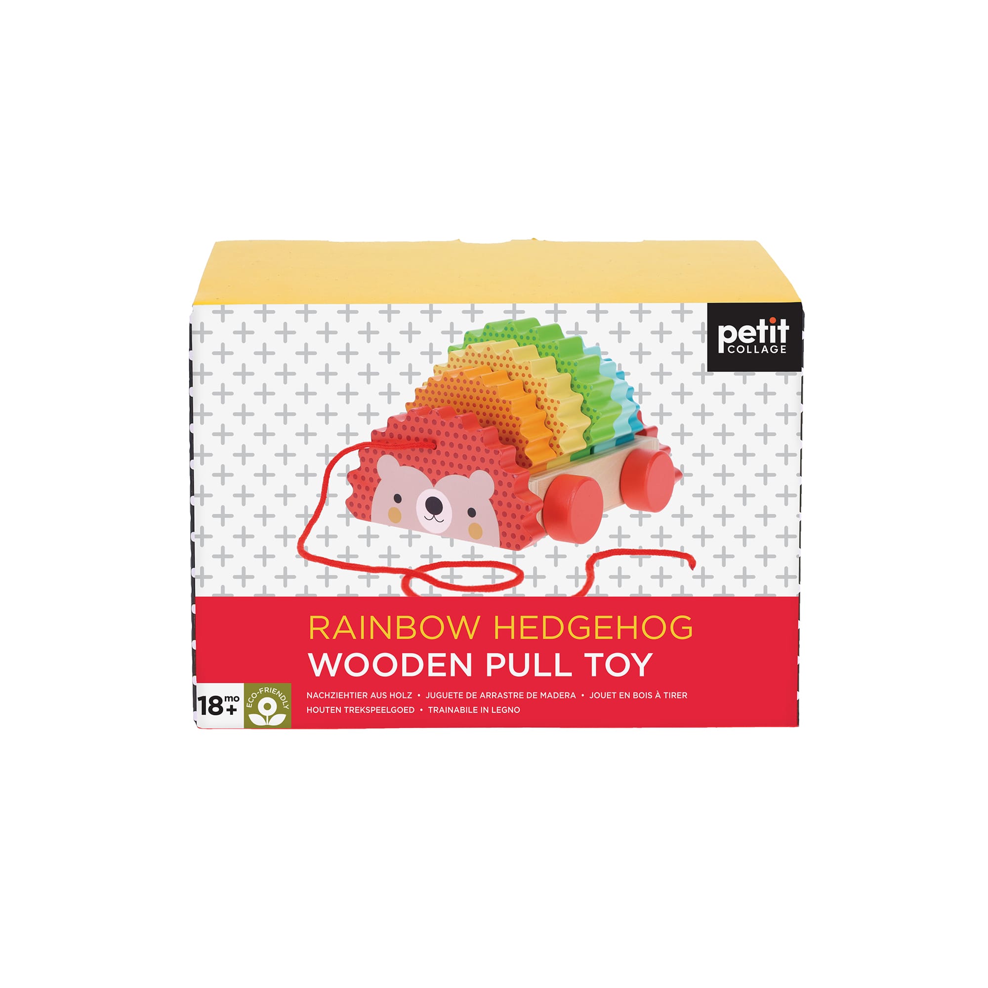 Rainbow Hedgehog Wooden Pull Toy