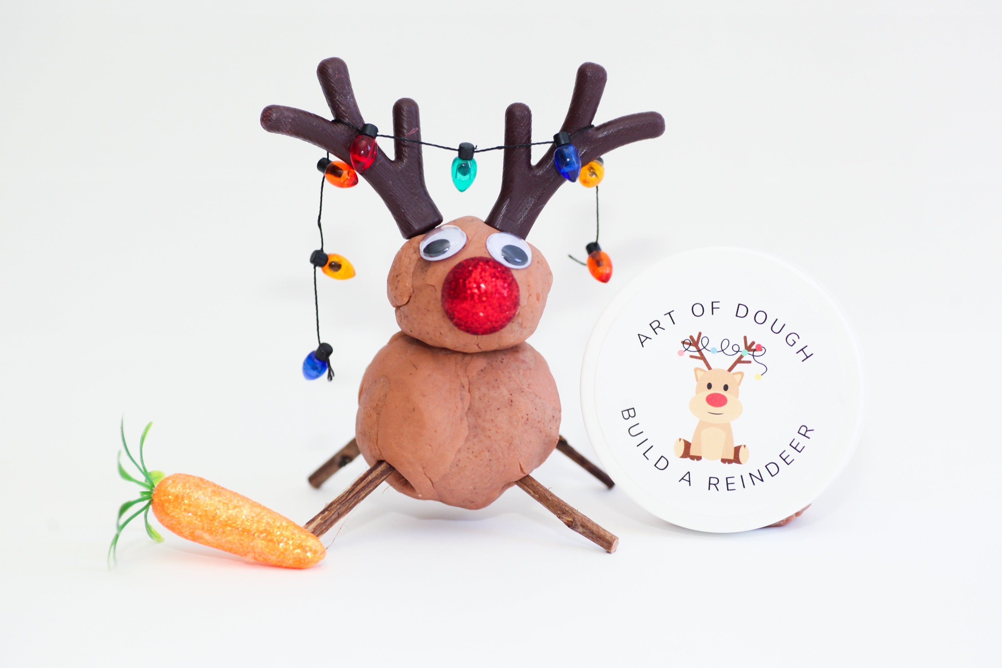 Build a Reindeer Playdough Jar