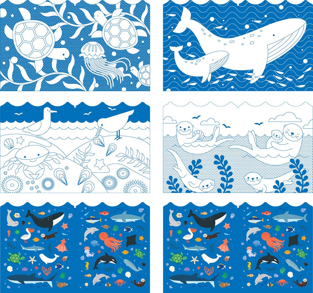 Ocean Coloring Book + Stickers